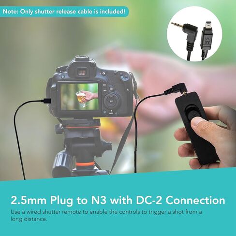 Foto&Tech 2.5 مم N3 كاميرا التحكم عن بعد مصراع إطلاق كابل الحبل ل Nkon Z8 Z6 III D780 Z6 Z7 D7500 D750 D5600 D5500 D7200 D7100 D5200 D5100 D5000 D3200 D3100 D90، COOLPIX P1000 (كابل 15 قدم) in Kuwait