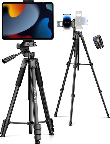 حامل ثلاثي للهاتف من JOILCAN، حامل ثلاثي 68 بوصة لجهاز iPad iPhone Tablet مع جهاز تحكم عن بعد in Kuwait