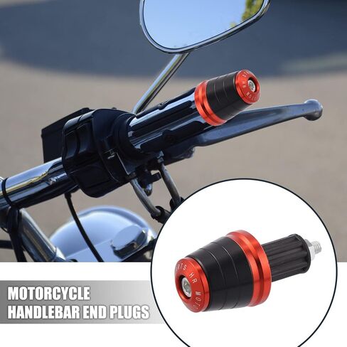 Motoforti 1 زوج دراجة نارية المقود نهاية المقابس 7/8 "22 مللي متر سبائك الألومنيوم العالمي مقود نهاية المقابس قبعات أسود in Saudi Arabia