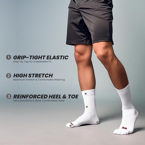 Penn Ultimate Comfort Men's Athletic Cushioned Crew Socks |Ideal for Sports, Gym, Hiking & Everyday Wear in Saudi Arabia