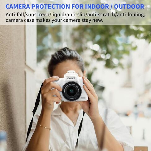 Easy Hood Camera Case for Canon EOS M50/M50 Mark II Digital Camera Black | Soft Silicone Case Cover, Anti-Scratch, Dustproof, Shockproof, Slim Fit, Lightweight, Easy to Install & Clean in Kuwait