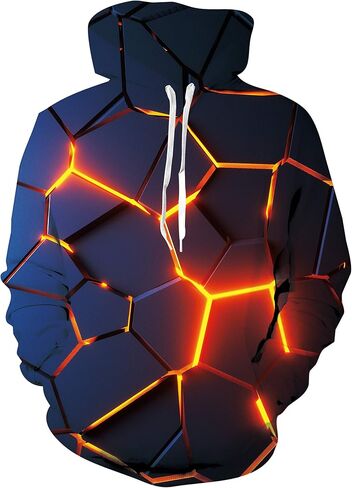 للجنسين بارد 3D الصوف بطانة هوديس ترقية جودة البلوز الجدة طباعة البلوز مع الجيب الأمامي S-XXL in Kuwait