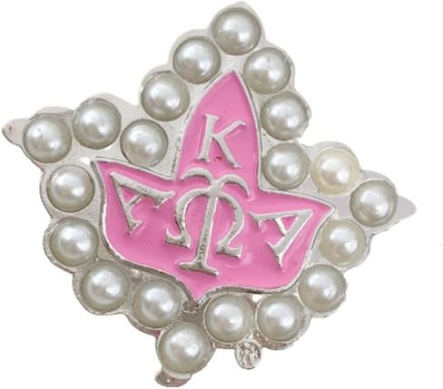 Sorority Paraphernalia Brooch Pin Gift for Women Pink White Pearl Enamel Brooch Girls Graduation Gifts in Saudi Arabia