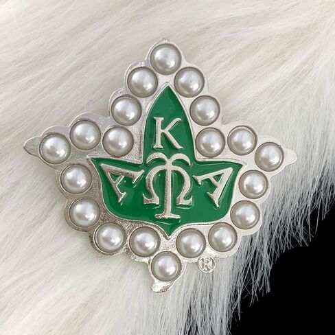Sorority Paraphernalia Brooch Pin Gift for Women Pink White Pearl Enamel Brooch Girls Graduation Gifts in Saudi Arabia