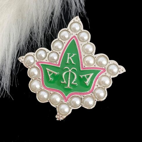 Sorority Paraphernalia Brooch Pin Gift for Women Pink White Pearl Enamel Brooch Girls Graduation Gifts in Saudi Arabia