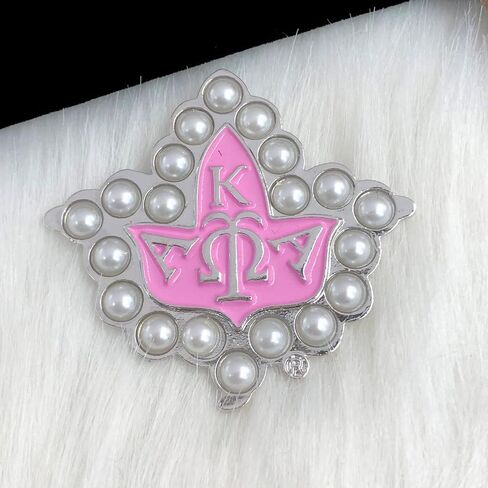 Sorority Paraphernalia Brooch Pin Gift for Women Pink White Pearl Enamel Brooch Girls Graduation Gifts in Saudi Arabia