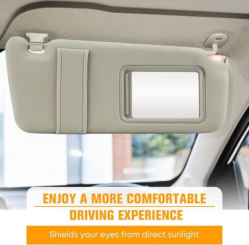 Left & Right Driver Passenger Side Sun Visor Beige without Sunroof for Toyota Camry 2007 2008 2009 2010 2011, Replace for 74310-06750-E0, 74320-06780-B0 in Saudi Arabia