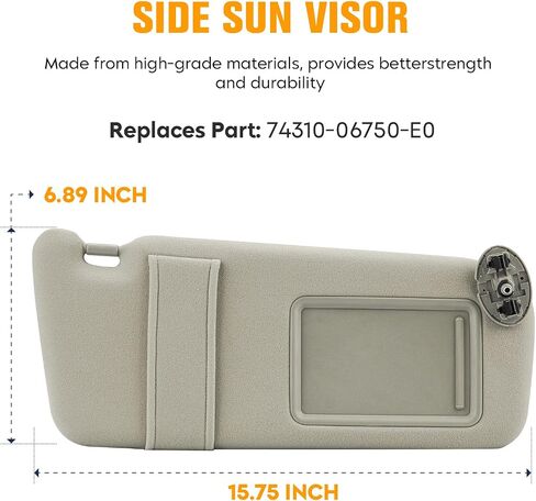 Left & Right Driver Passenger Side Sun Visor Beige without Sunroof for Toyota Camry 2007 2008 2009 2010 2011, Replace for 74310-06750-E0, 74320-06780-B0 in Saudi Arabia