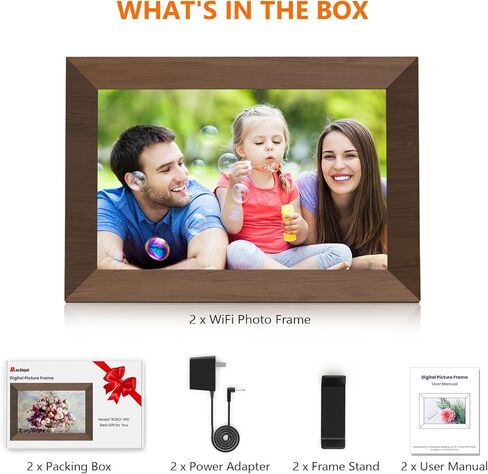 Uhale Digital Photo Frame 32GB Storage 10.1 Inch WiFi Electronic Picture Frame Desktop IPS Touch Screen HD Display SD Card Slot Auto-Rotate Slideshow Share Videos Photos Send Wishes Remotely in Saudi Arabia