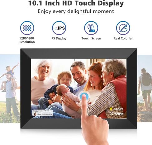 Uhale Digital Photo Frame 32GB Storage 10.1 Inch WiFi Electronic Picture Frame Desktop IPS Touch Screen HD Display SD Card Slot Auto-Rotate Slideshow Share Videos Photos Send Wishes Remotely in Saudi Arabia