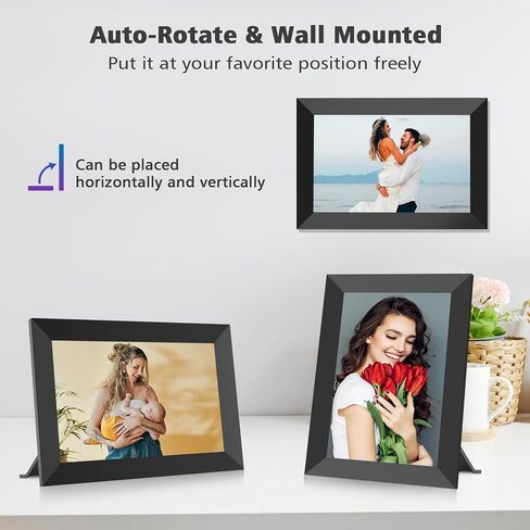 Uhale Digital Photo Frame 32GB Storage 10.1 Inch WiFi Electronic Picture Frame Desktop IPS Touch Screen HD Display SD Card Slot Auto-Rotate Slideshow Share Videos Photos Send Wishes Remotely in Saudi Arabia