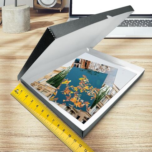 Golden State Art، صندوق تخزين أرشيفي مقاس 11 × 17، تصميم صدفي بحافة معدنية، حماية وتخزين الصور والمستندات والبطاقات والمطبوعات الفنية والحرف اليدوية DIY، رمادي in Saudi Arabia
