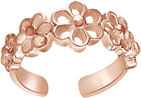 Adjustable Flowers Toe Ring 14k Gold Over Sterling Silver Jewelry For Women in Saudi Arabia