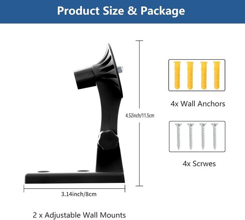 Wall Mount Compatible with Blink Mini Pan-Tilt Camera WYZE Cam Pan V3 Ceiling Black Mounting180 Degree Adjustable Camera Security Mount Easy to Install Outdoor Indoor, 2 Pack | Ceiling Black Mounting180 Degree Adjustable Camera Security Mount for Outdoor  in Saudi Arabia