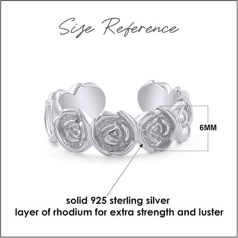 Adjustable Roses Midi Toe Ring for Women Foot Jewelry in 14k Gold Plated 925 Sterling Silver, Gift Jewelry for Her, Wife in Saudi Arabia