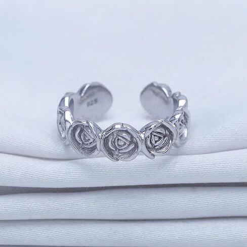 Adjustable Roses Midi Toe Ring for Women Foot Jewelry in 14k Gold Plated 925 Sterling Silver, Gift Jewelry for Her, Wife in Saudi Arabia