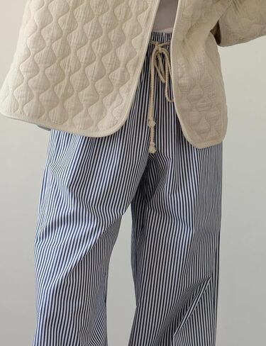 LONGBIDA Womens Comfy Wide Leg Causal Pajama Pants High Wasited Striped Lounge Pants for Woman Y2k Soft Pajama Bottoms in Saudi Arabia
