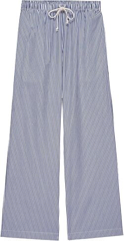 LONGBIDA Womens Comfy Wide Leg Causal Pajama Pants High Wasited Striped Lounge Pants for Woman Y2k Soft Pajama Bottoms in Saudi Arabia