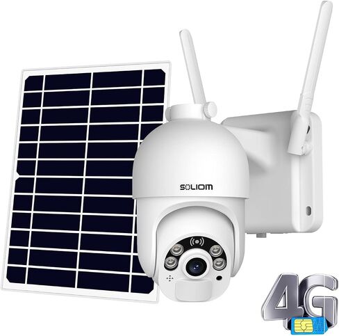 SOLIOM Solar Security Cameras Wireless Outdoor WiFi 2.4GHz [24/7 Record] with 20W Solar Panel, 20000mAh Battery,360°Pan Tilt, Spotlight Color Night Vision,2-Way Talk, Motion Detection,IP65 SL800-WIFI in Saudi Arabia