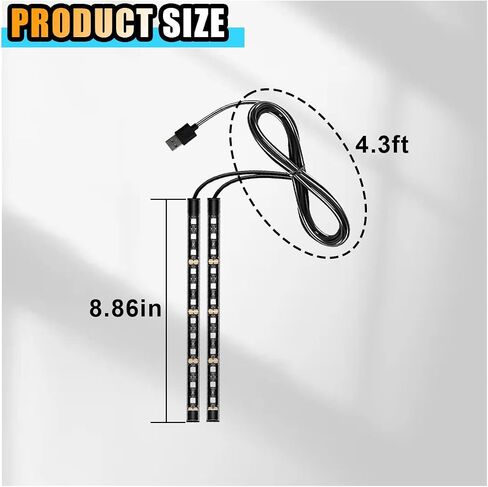 Universal Car LED Strip Light, USB Port Auto Interior Decorative Lamp, 12V Under Dash Ambient Night Light, 24 LEDs RGB Neon Interior Atmosphere Lights, LED Ambient Lights for Car SUV (Red, USB) in Saudi Arabia