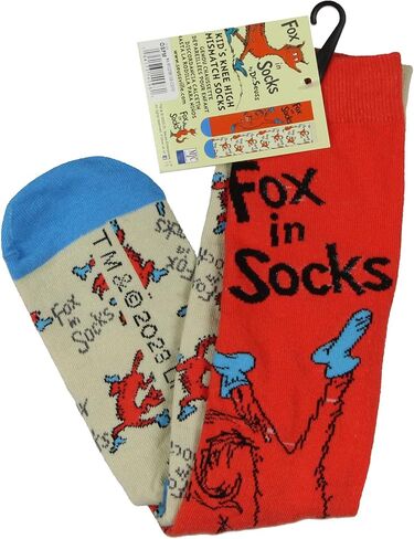 جوارب طويلة للركبة بتصميم شخصية دكتور سيوس كيد فوكس غير متطابقة in Kuwait