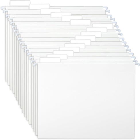30 حزمة من مجلدات الملفات المعلقة، مجلدات تعليق بحجم الحروف مع 1/5 علامات تبويب مقطوعة، مجلدات معلقة مع علامات تبويب لخزانة الملفات المعلقة، المكتب، تخزين ملفات سطح المكتب للمدرسة، أبيض (أبيض) in Kuwait