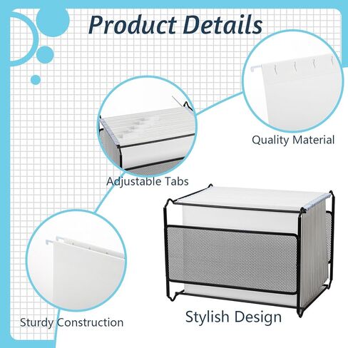 30 حزمة من مجلدات الملفات المعلقة، مجلدات تعليق بحجم الحروف مع 1/5 علامات تبويب مقطوعة، مجلدات معلقة مع علامات تبويب لخزانة الملفات المعلقة، المكتب، تخزين ملفات سطح المكتب للمدرسة، أبيض (أبيض) in Kuwait