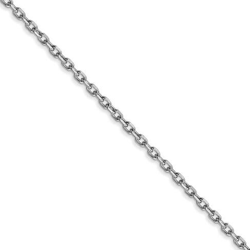 The Black Bow 1.8mm, 14k White Gold Diamond Cut Solid Cable Chain Necklace in Saudi Arabia