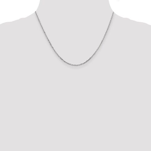 The Black Bow 1.8mm, 14k White Gold Diamond Cut Solid Cable Chain Necklace in Saudi Arabia