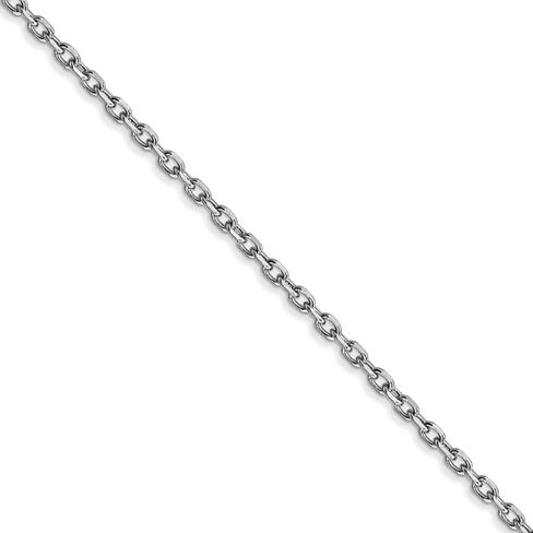 The Black Bow 1.8mm, 14k White Gold Diamond Cut Solid Cable Chain Necklace in Saudi Arabia
