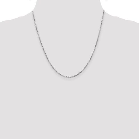 The Black Bow 1.8mm, 14k White Gold Diamond Cut Solid Cable Chain Necklace in Saudi Arabia
