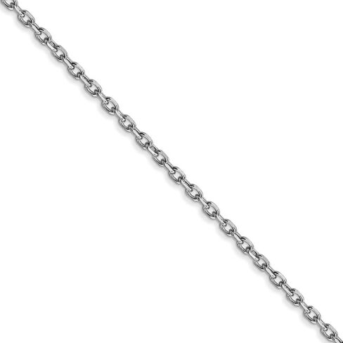 The Black Bow 1.8mm, 14k White Gold Diamond Cut Solid Cable Chain Necklace in Saudi Arabia