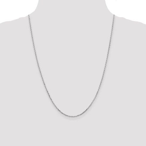 The Black Bow 1.8mm, 14k White Gold Diamond Cut Solid Cable Chain Necklace in Saudi Arabia