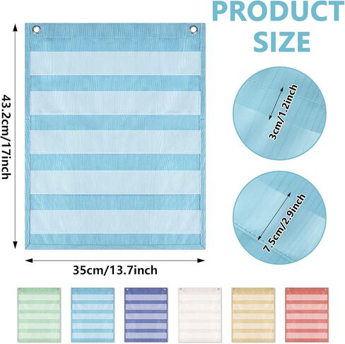 6Pcs Classroom Magnetic Pocket Chart Mini Hanging Scheduling Pocket Chart Management Back to School Resources for Preschool Kids Sentence Strips Cards Home Office Supplies 17 x 14in in Saudi Arabia