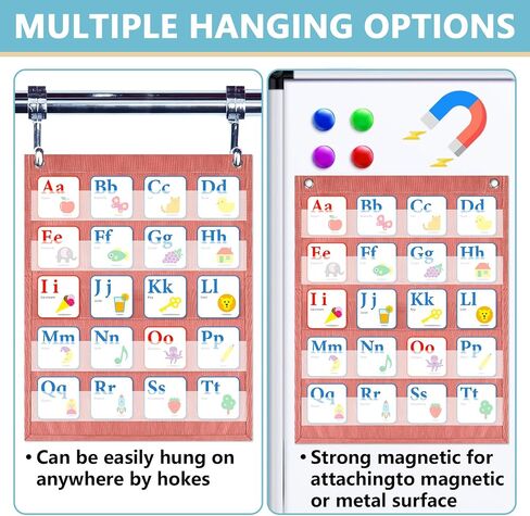 6Pcs Classroom Magnetic Pocket Chart Mini Hanging Scheduling Pocket Chart Management Back to School Resources for Preschool Kids Sentence Strips Cards Home Office Supplies 17 x 14in in Saudi Arabia