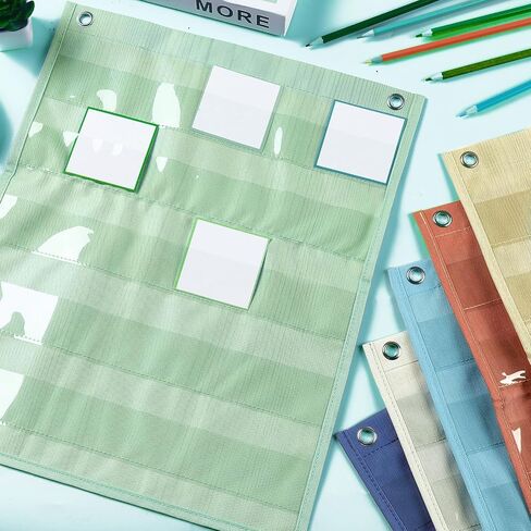 6Pcs Classroom Magnetic Pocket Chart Mini Hanging Scheduling Pocket Chart Management Back to School Resources for Preschool Kids Sentence Strips Cards Home Office Supplies 17 x 14in in Saudi Arabia