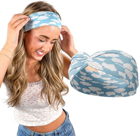 Soft Non-Slip Stretchy Headbands for Women - Buttery & comfortable, Wide Knot, Workout Hairband, Sweat Absorbent Colors, No Headache Fit, Sports Band, Runner, Nurses Headband, Hair styling accessories in Saudi Arabia