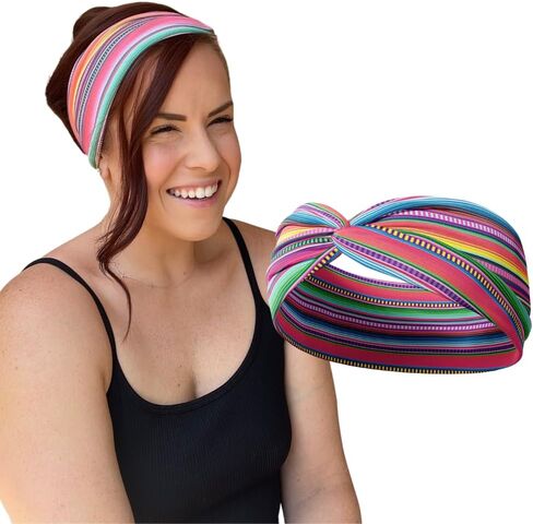 Soft Non-Slip Stretchy Headbands for Women - Buttery & comfortable, Wide Knot, Workout Hairband, Sweat Absorbent Colors, No Headache Fit, Sports Band, Runner, Nurses Headband, Hair styling accessories in Saudi Arabia