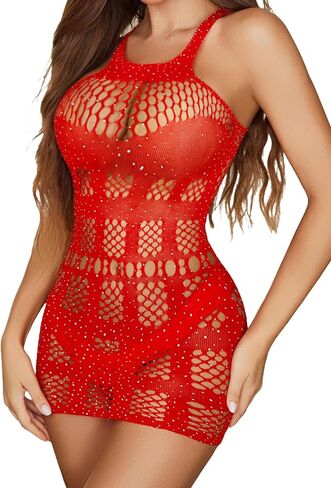 Avidlove Sexy Lingeries Fishnet Lingerie for Women Mesh Fishnets Bodycon Dresses Hollow Out Stripper Outfit in Saudi Arabia