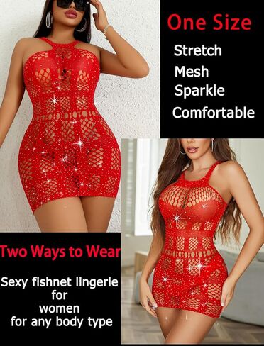 Avidlove Sexy Lingeries Fishnet Lingerie for Women Mesh Fishnets Bodycon Dresses Hollow Out Stripper Outfit in Saudi Arabia