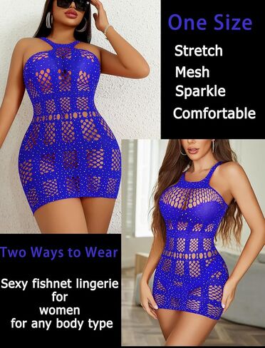 Avidlove Sexy Lingeries Fishnet Lingerie for Women Mesh Fishnets Bodycon Dresses Hollow Out Stripper Outfit in Saudi Arabia