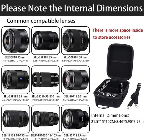 Aenllosi Hard Case for Sony Alpha a6000 a6300 a6400 Camera, Black | EVA hard shell, Water-resistant design, Impact-resistant design, Case only in Saudi Arabia