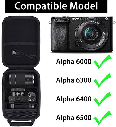 Aenllosi Hard Case for Sony Alpha a6000 a6300 a6400 Camera, Black | EVA hard shell, Water-resistant design, Impact-resistant design, Case only in Saudi Arabia