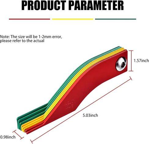 قطعة واحدة من مقياس وسادة فرامل السيارة، أداة قياس سماكة وسادة الفرامل الحديدية، مع رمز اللون، SAE والبناء المتري، أداة قياس الفرامل العالمية للسيارة (الأحمر والأصفر والأخضر) in Kuwait