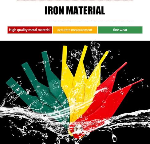 قطعة واحدة من مقياس وسادة فرامل السيارة، أداة قياس سماكة وسادة الفرامل الحديدية، مع رمز اللون، SAE والبناء المتري، أداة قياس الفرامل العالمية للسيارة (الأحمر والأصفر والأخضر) in Kuwait
