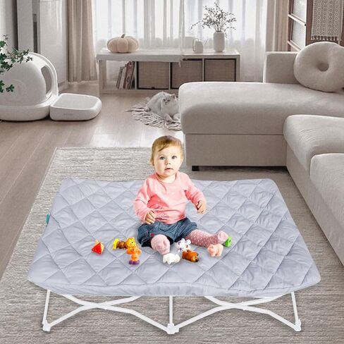 ملاءة لسرير الأطفال المحمول Regalo My Cot، سرير Joovy للسفر (الملاءة فقط، السرير غير متضمن)، غطاء مبطن ناعم، وردي in Kuwait