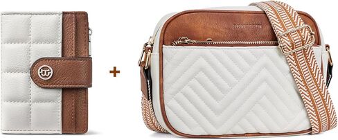 BOSTANTEN Quilted Crossbody Bags for Women ＆ Small Wallet for Women Leather RFID Blocking Card Holder in Kuwait