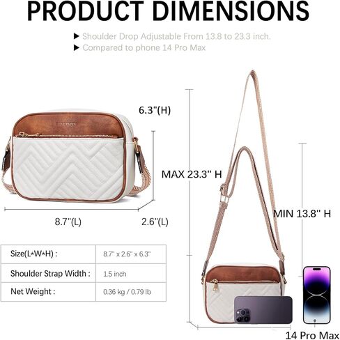 BOSTANTEN Quilted Crossbody Bags for Women ＆ Small Wallet for Women Leather RFID Blocking Card Holder in Kuwait