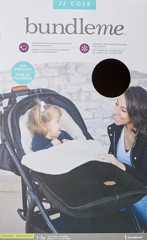 JJ Cole Bundle Me Winter Baby Car Seat Cover and Bunting Bag - Original - Sherpa Lined Weather Resistant Baby Carrier and Stroller Cover - Stroller Accessories and Winter Baby Essentials - Black in Saudi Arabia