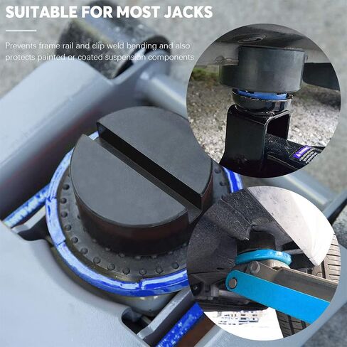Swpeet 4 Pack Sparta Floor Round Type Jack Pad Adapter for Jack Stand 2-4 ton Universal Rubber Sparta Floor Slotted Frame Rail Pinch Welds Protector in Saudi Arabia